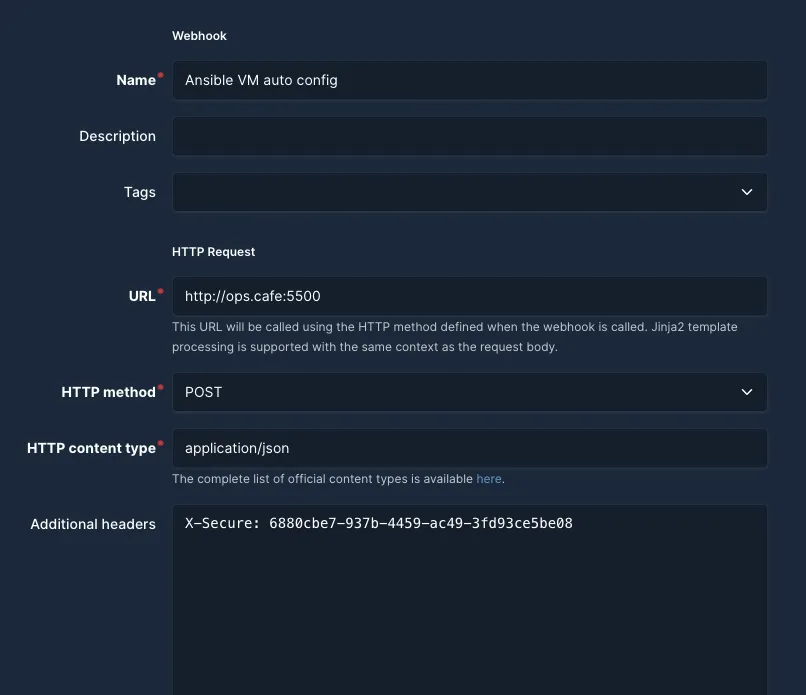 Netbox webhook config