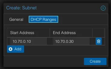 Subnet DHCP Ranges